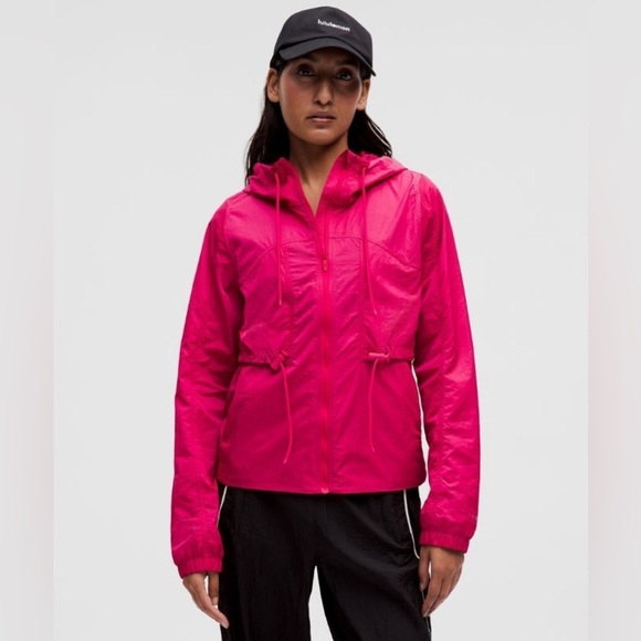 Lululemon Pink Hooded Jacket Drawstring Water-Resistant Hooded Jacket - Picture 1 of 11